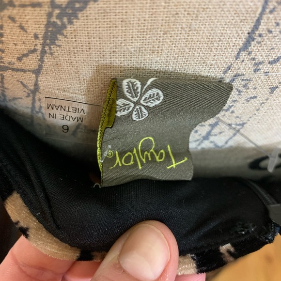 Leopard print stretch velvet Taylor dress woman’s size 6 new brown tan black - Picture 8 of 9